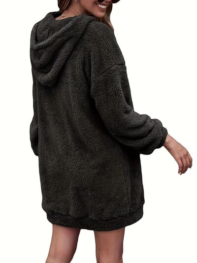 Gabriellie -  half zip dropped shoulder oversized hoodie