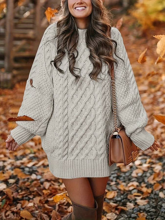 Cornelia - oversized cable-knit pullover sweater dress