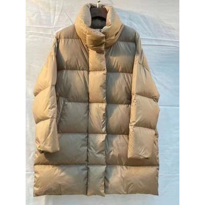 High collar padded down jacket for women