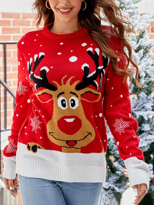 Reindeer-themed holiday sweater