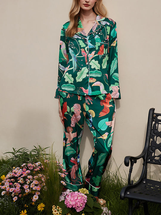 Nature-inspired tropical bird pajama set