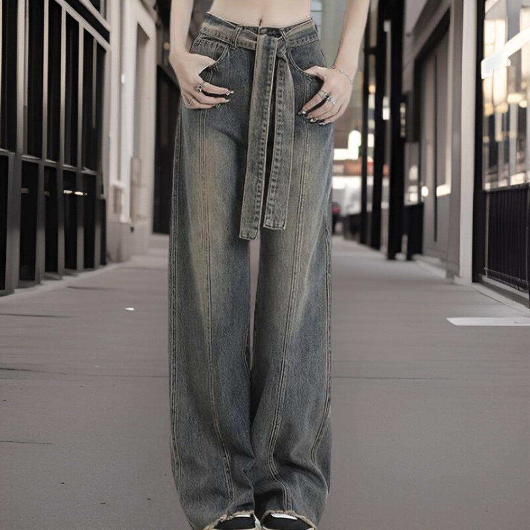 Celeste - High quality denim pants with wide legs