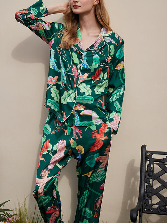 Nature-inspired tropical bird pajama set