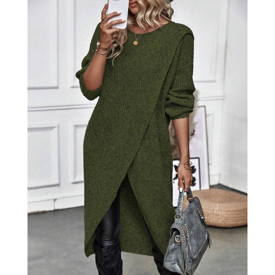 Women's stylish long sleeve sweater dress