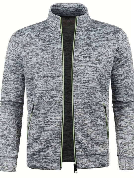 James - Elegant Mid-Stretch Zip-Up Cardigan for Men