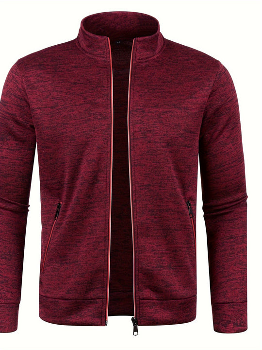 James - Elegant Mid-Stretch Zip-Up Cardigan for Men