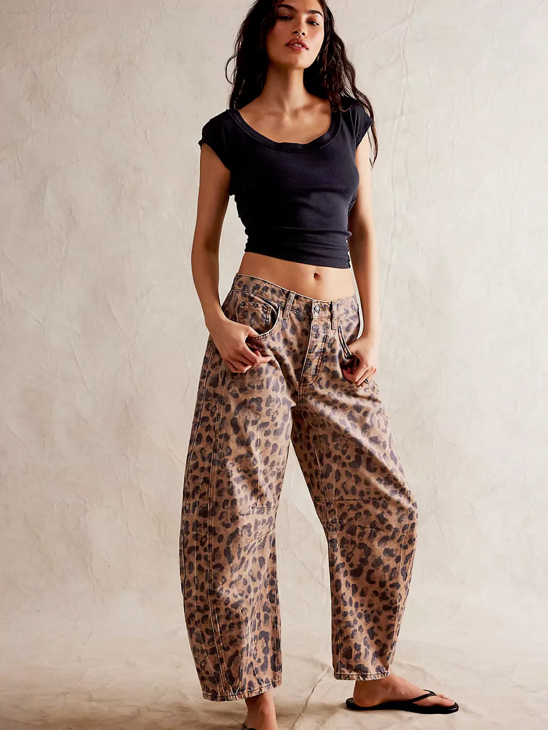 Nova | Leopard Print Barrel Jeans