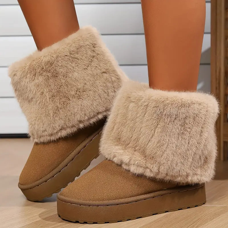 Women's ankle boots with fur