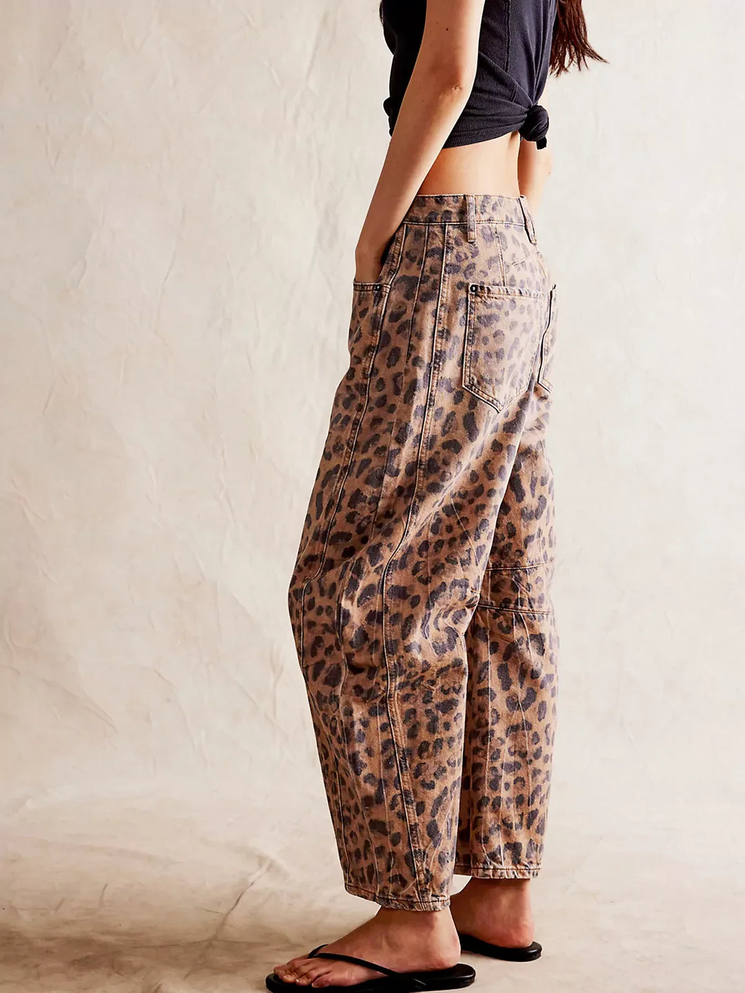 Nova | Leopard Print Barrel Jeans