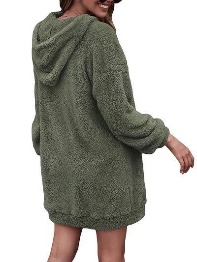 Gabriellie -  half zip dropped shoulder oversized hoodie