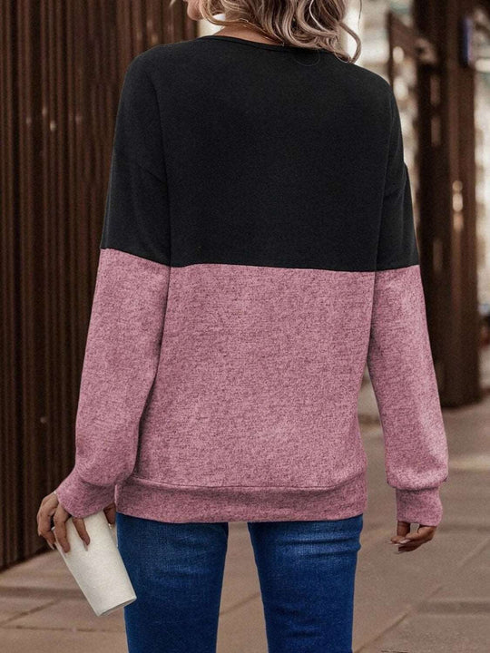 Kanzi - crisscross two-tone detail sweatshirt