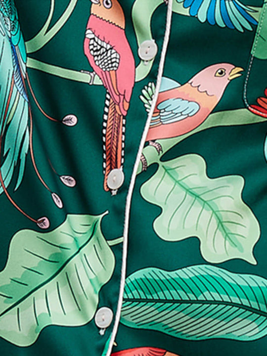 Nature-inspired tropical bird pajama set