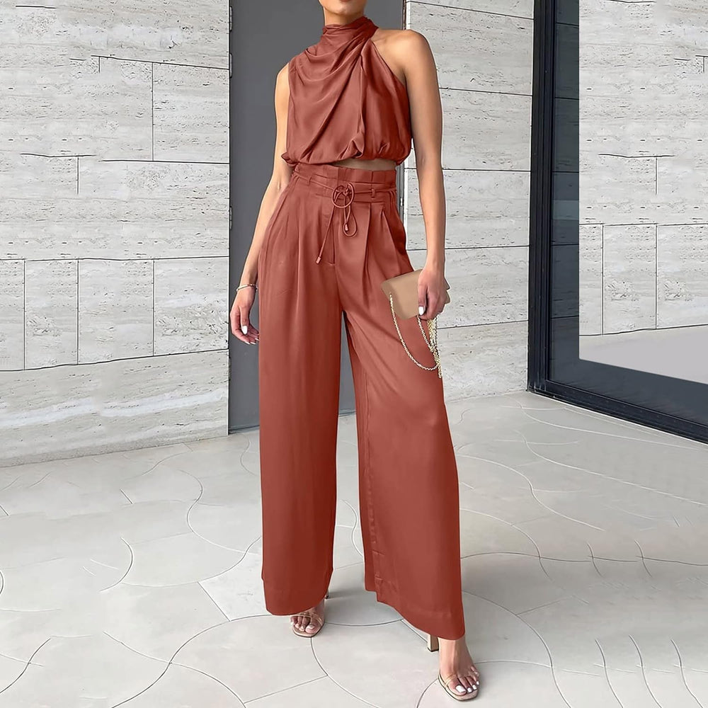 Cath - halter top and wide-leg pants