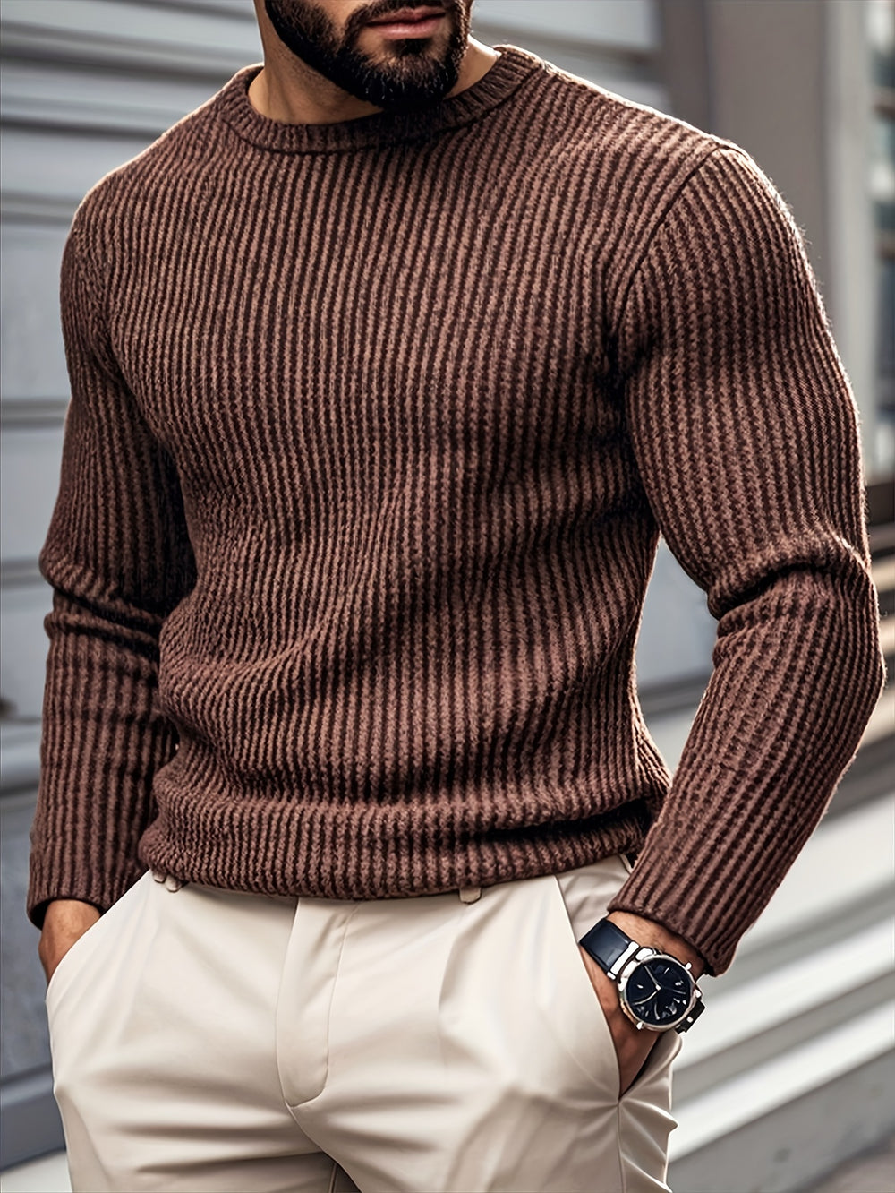 Ethan - Casual Knit Sweater for Men’s Outdoor Style