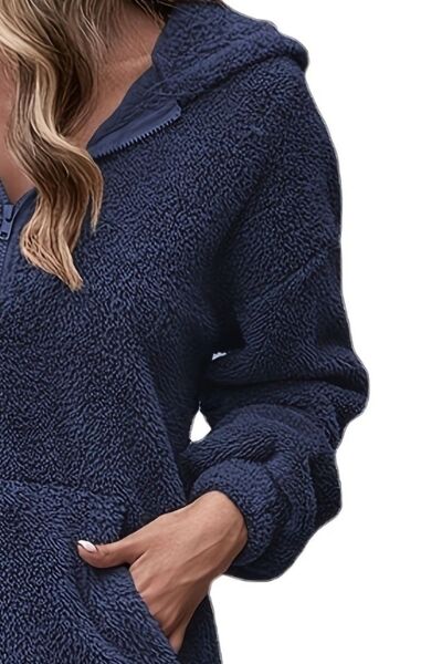 Gabriellie -  half zip dropped shoulder oversized hoodie