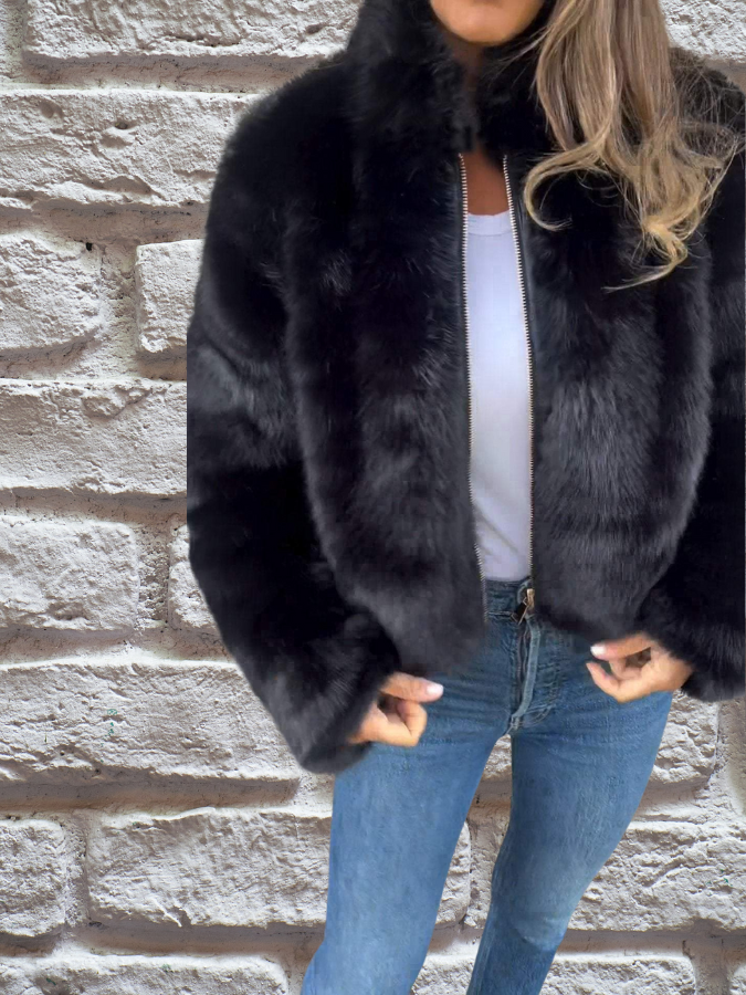 Noemie - Women’s Luxurious Faux Fur Jacket - Elegant & Cosy