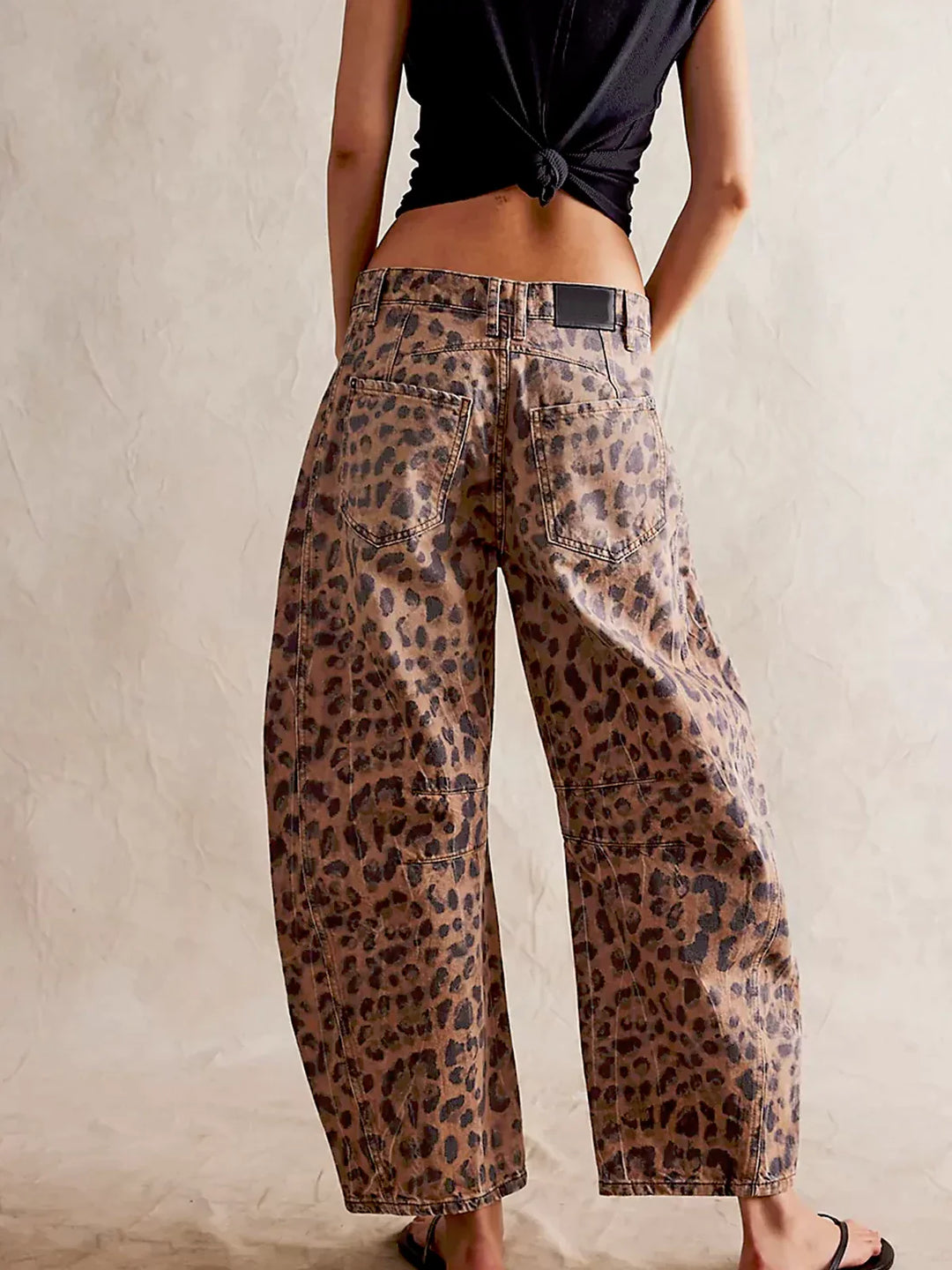 Nova | Leopard Print Barrel Jeans