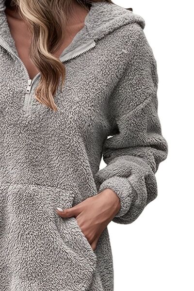 Gabriellie -  half zip dropped shoulder oversized hoodie