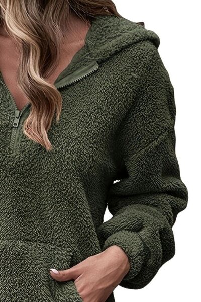 Gabriellie -  half zip dropped shoulder oversized hoodie