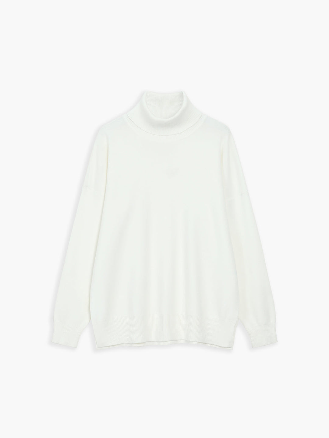 Casual plain turtleneck sweater for women