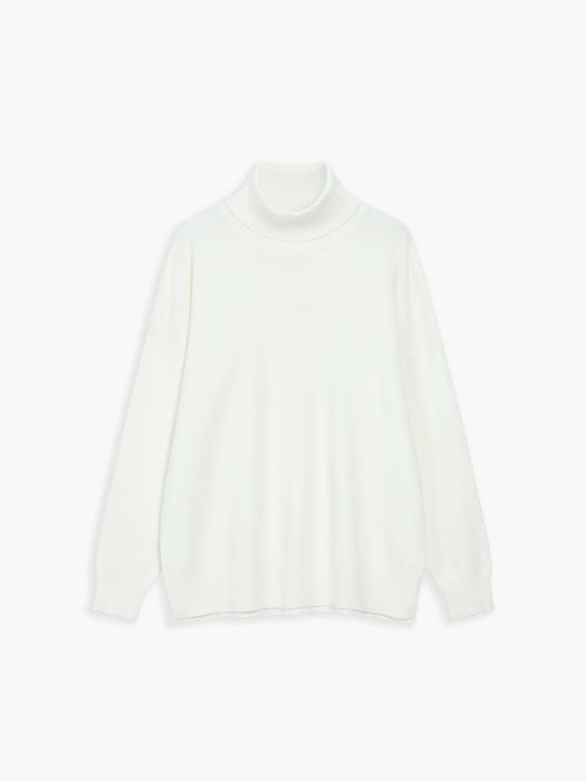 Casual plain turtleneck sweater for women