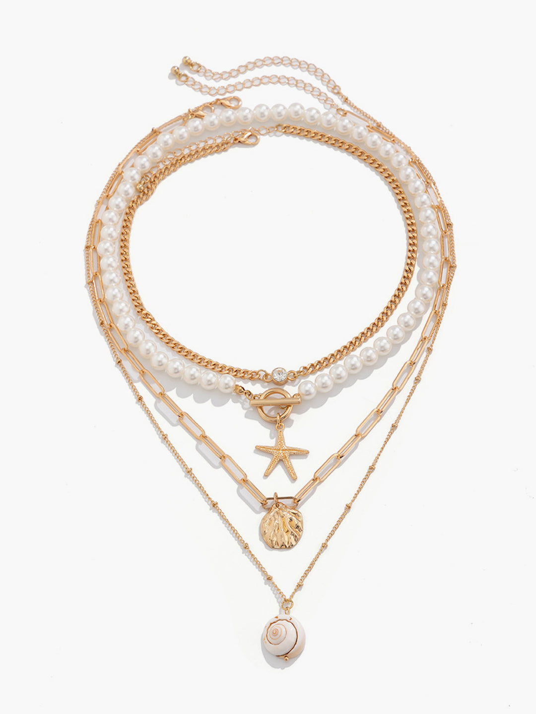 Lanikai -  faux pearl shell beach style necklace set