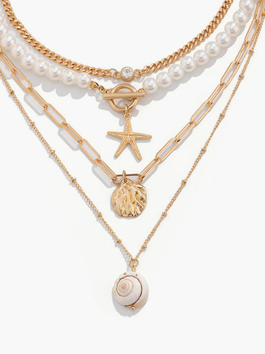 Lanikai -  faux pearl shell beach style necklace set