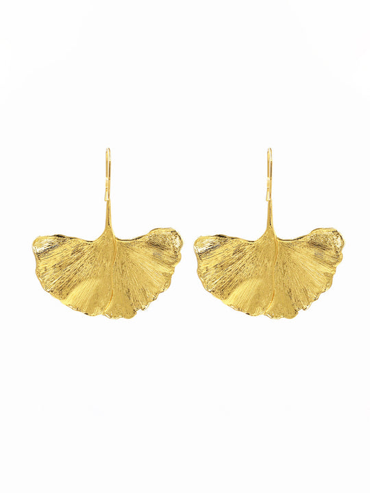 Chloe - ginkgo leaf hook earrings