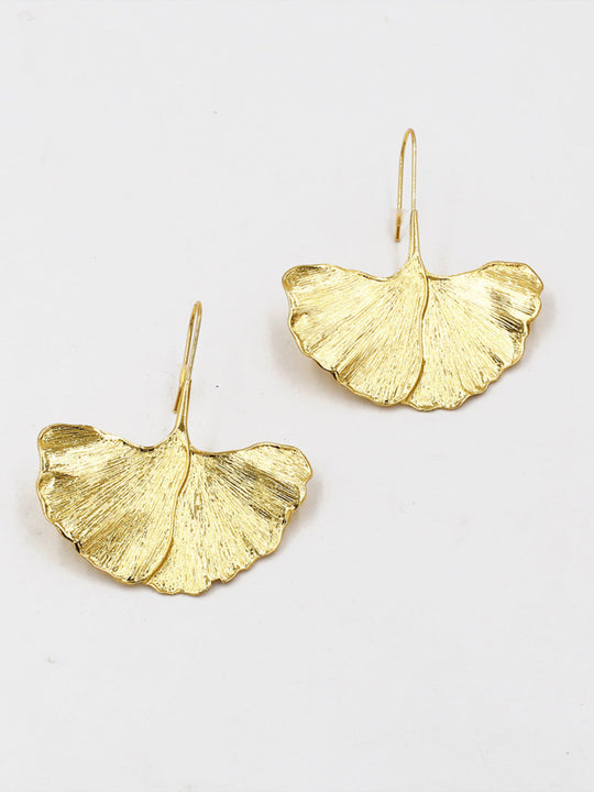 Chloe - ginkgo leaf hook earrings