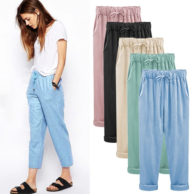 Aubrey - summer trousers for women with elastic waist