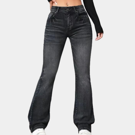 High waist flared jeans for women