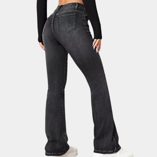 High waist flared jeans for women