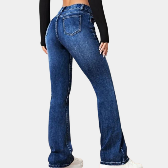 High waist flared jeans for women