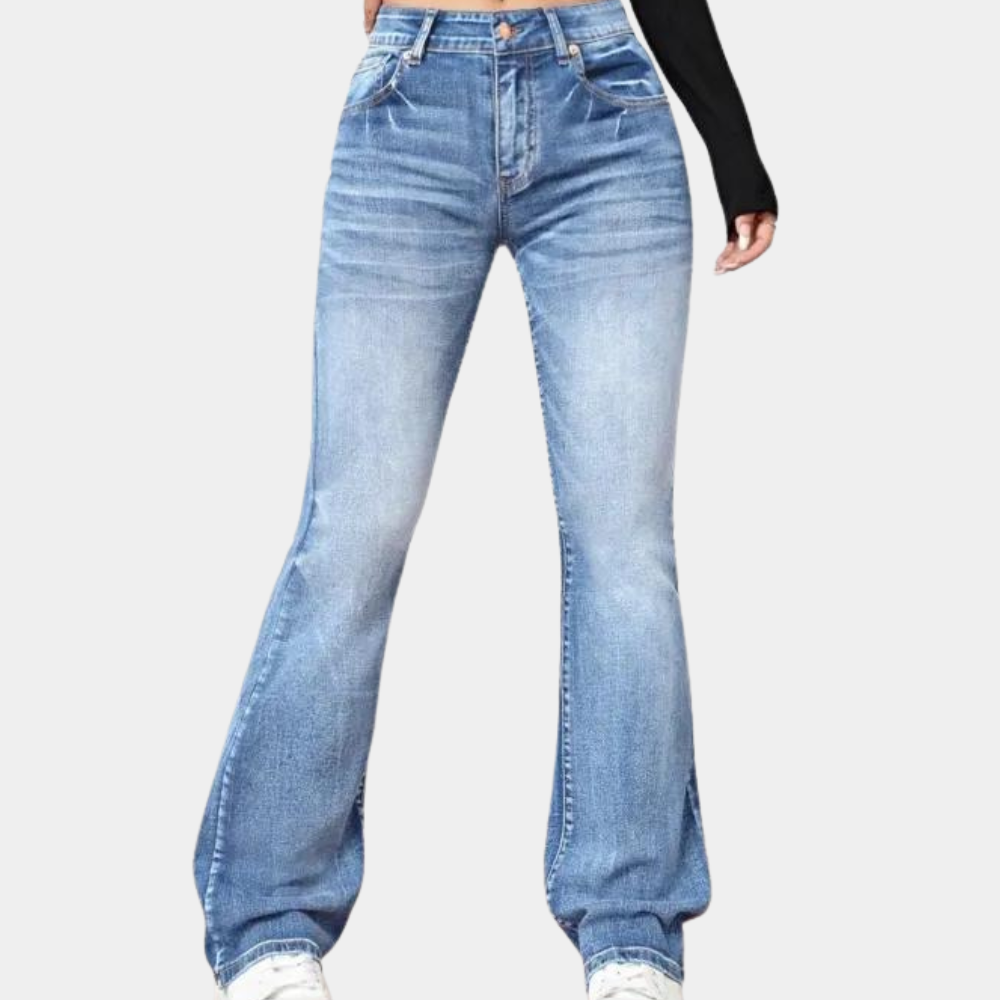 High waist flared jeans for women