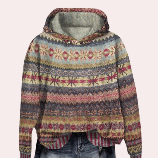 Digital print hooded sweatshirt jacket for women