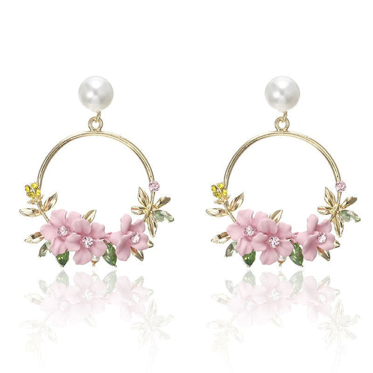 Elegant floral drop earrings