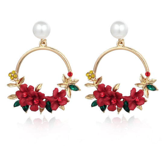 Elegant floral drop earrings