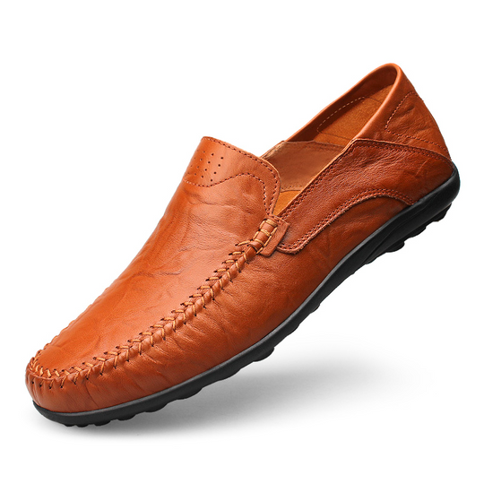 Cognac Genuine Leather Loafers