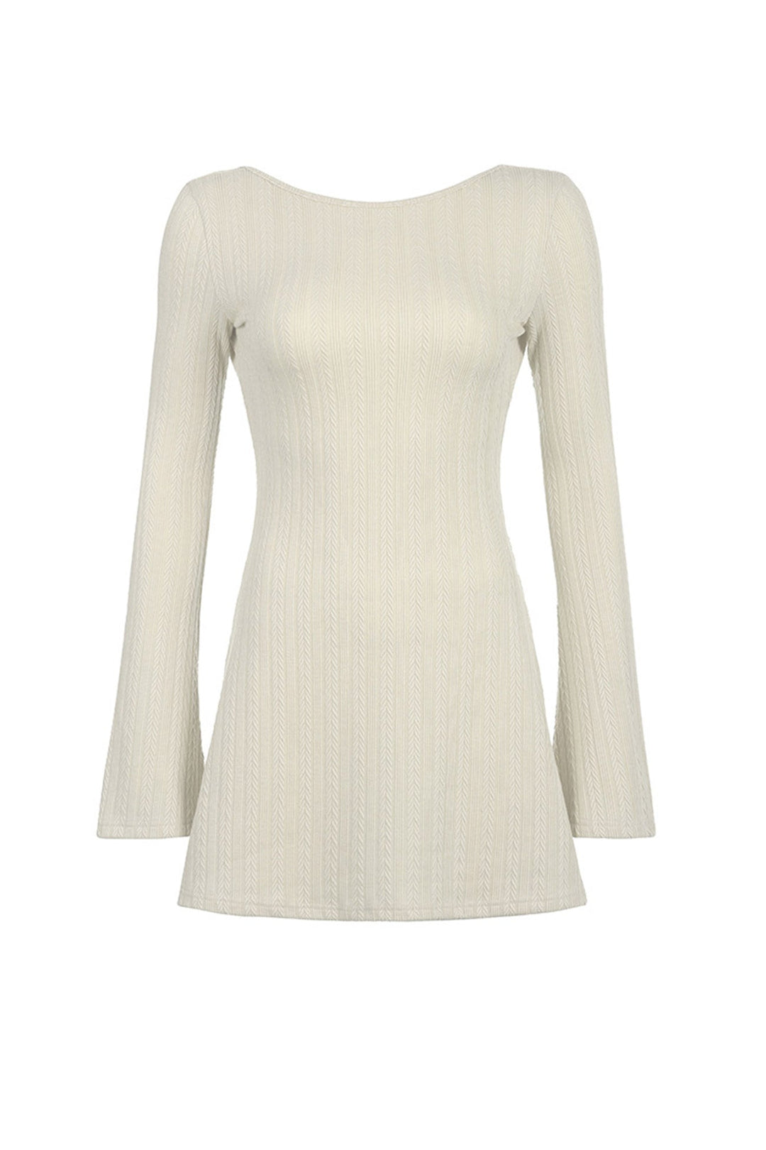 Xiomara - long flared sleeve backless cable knit dress