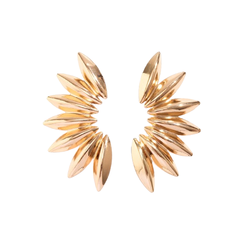 Abstract nature-inspired statement earrings with a flowing design