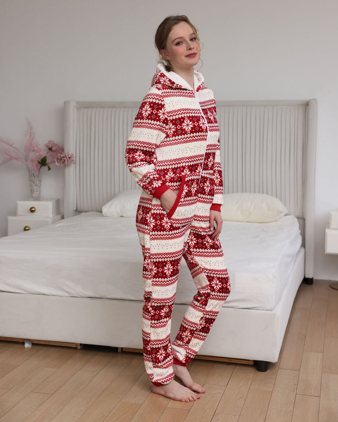 Women's fleece holiday onesie