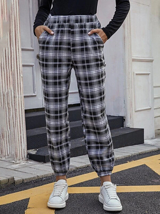 Ashley – Stylish Checked Joggers