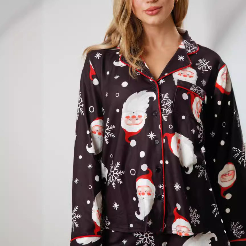 Women's Christmas pajama set with festive prints