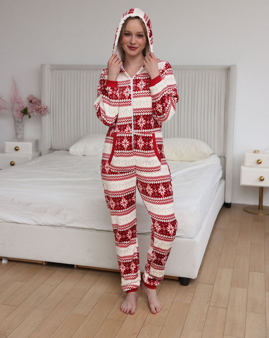 Women's fleece holiday onesie