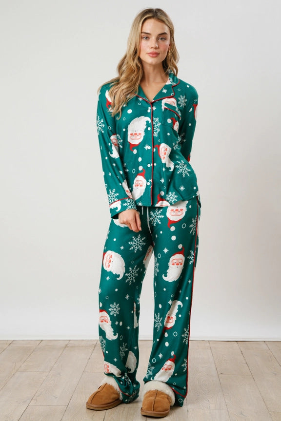 Women's Christmas pajama set with festive prints