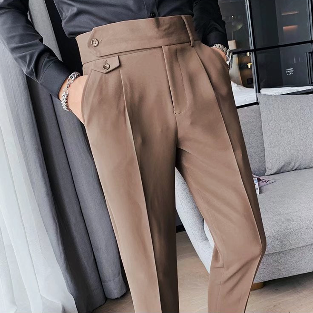 Men's High Waist Tailored Pants