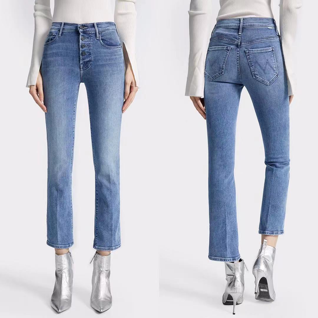 Delaila - high waist straight leg cropped jeans