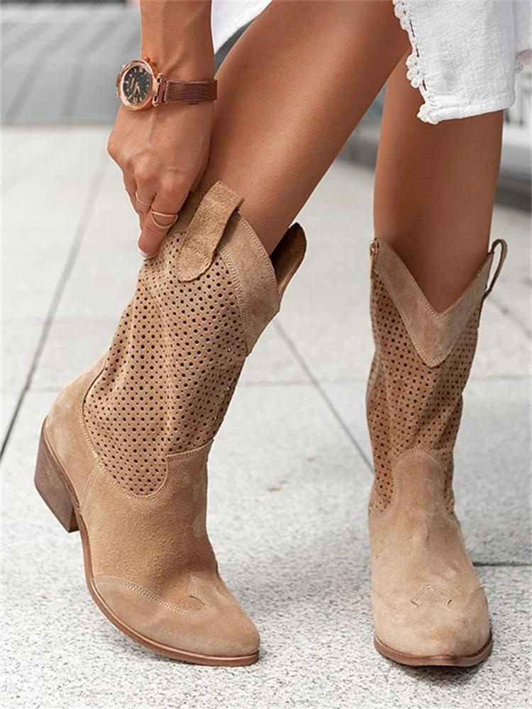 Trendy burnt suede boots for women