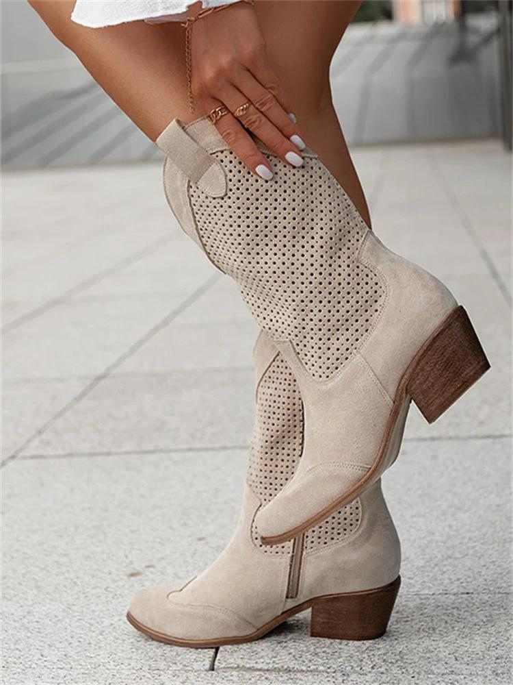 Trendy burnt suede boots for women