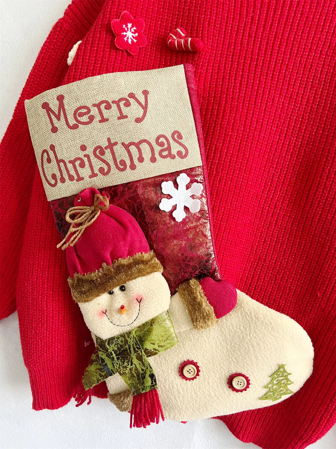 Women's oversized Christmas sweater with stocking detail